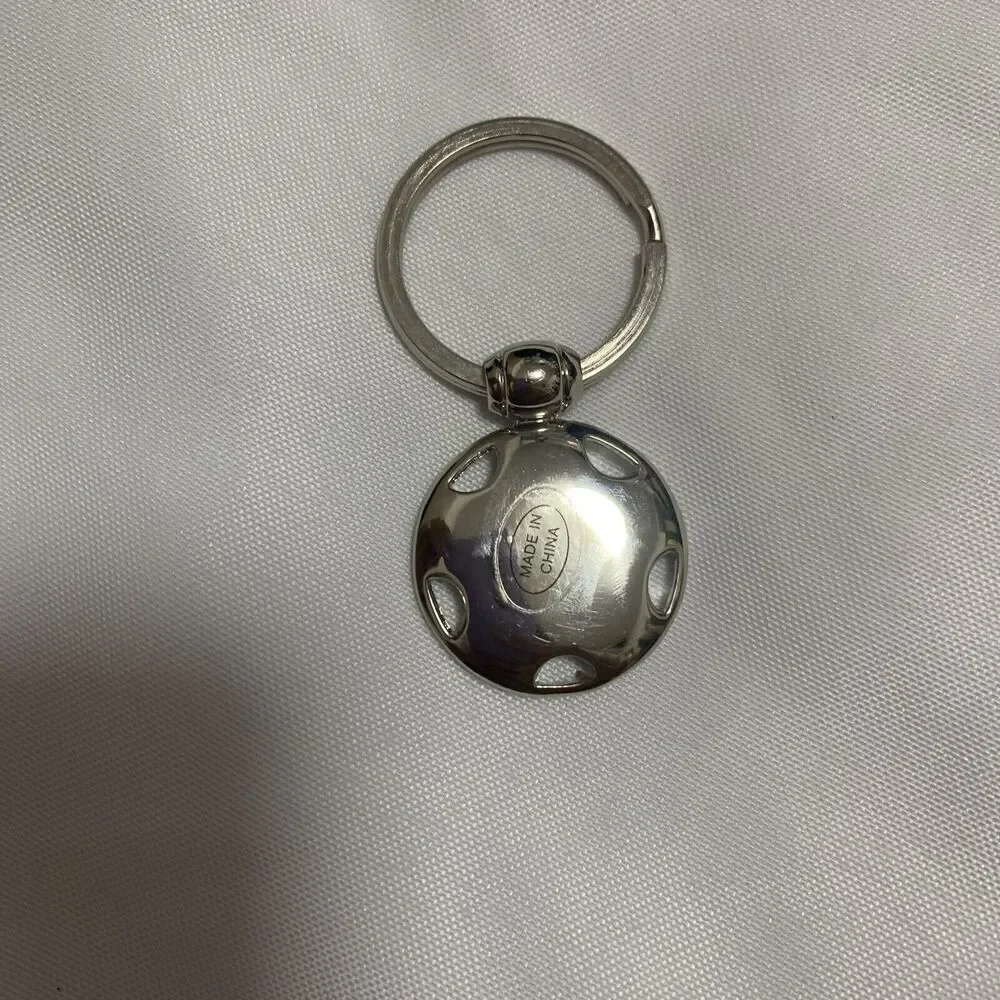 Paul Jardin Keychain Designer Logo Keyring Silver tone Metal Key